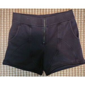 Women's T by Alexander Wang High Waist Shorts Sweat Zipup Fitted XS Casual Black